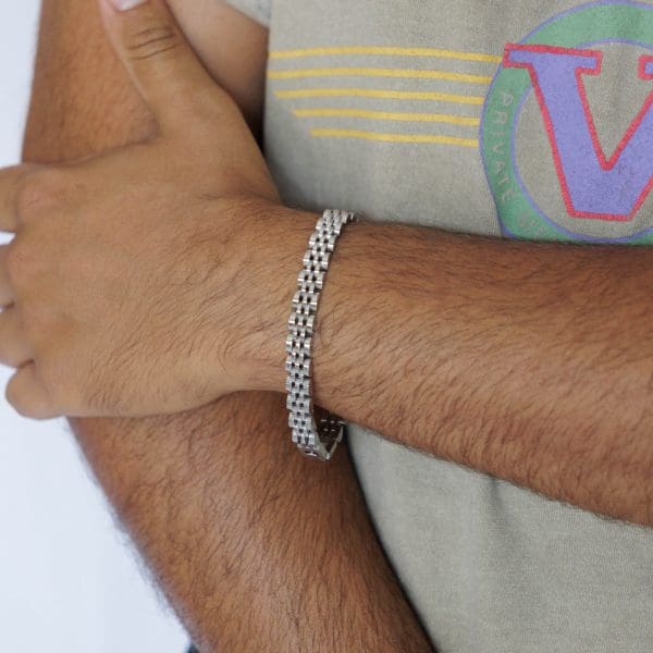 ⁦צמיד חוליות סיגנון רולקס סטיינלס סטיל⁩ – תמונה ⁦2⁩