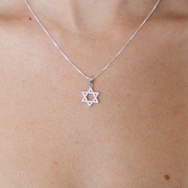 שרשרת כסף מגן דוד גדול