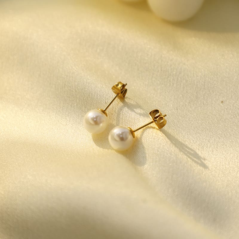  צמודים פנינה ציפוי זהב 18K 35531