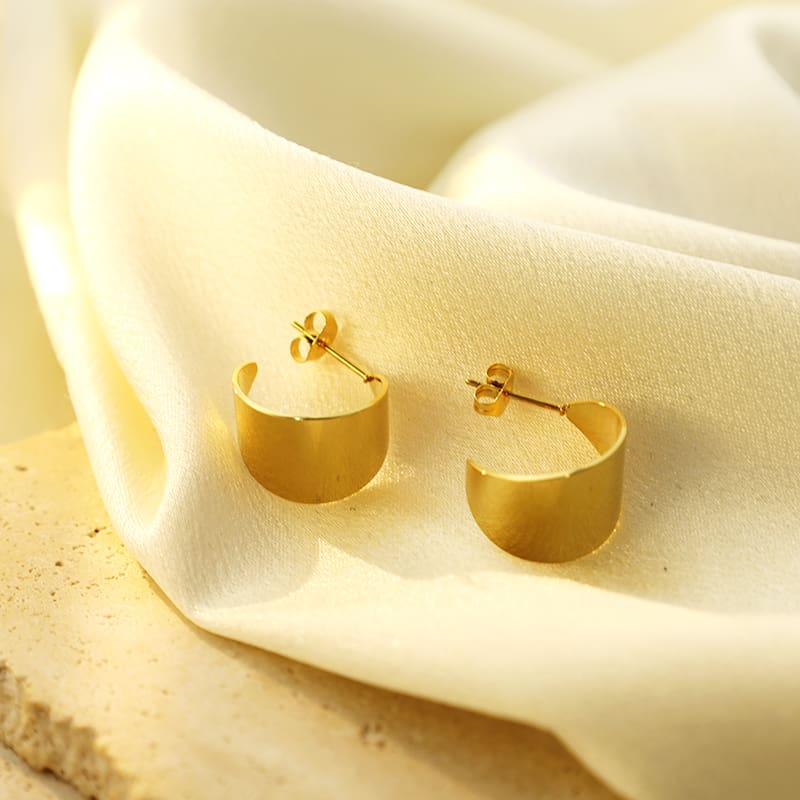  צמודים בגימור פתוח ציפוי זהב 18K 35538