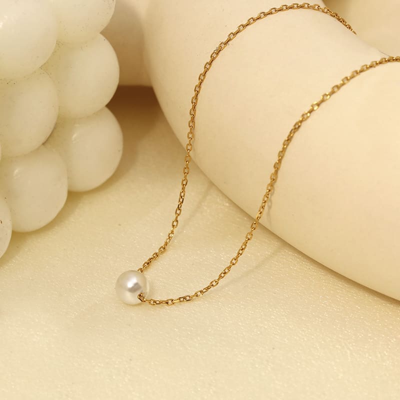 שרשרת פנינה ציפוי זהב 18K 55540