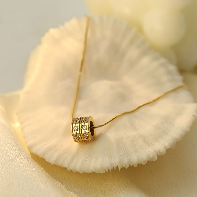 שרשרת טבעת כפולה ציפוי זהב 18K 55545