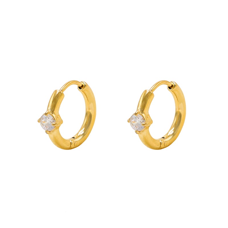  חישוק זירקוניה עגולה ציפוי זהב 18K 35544