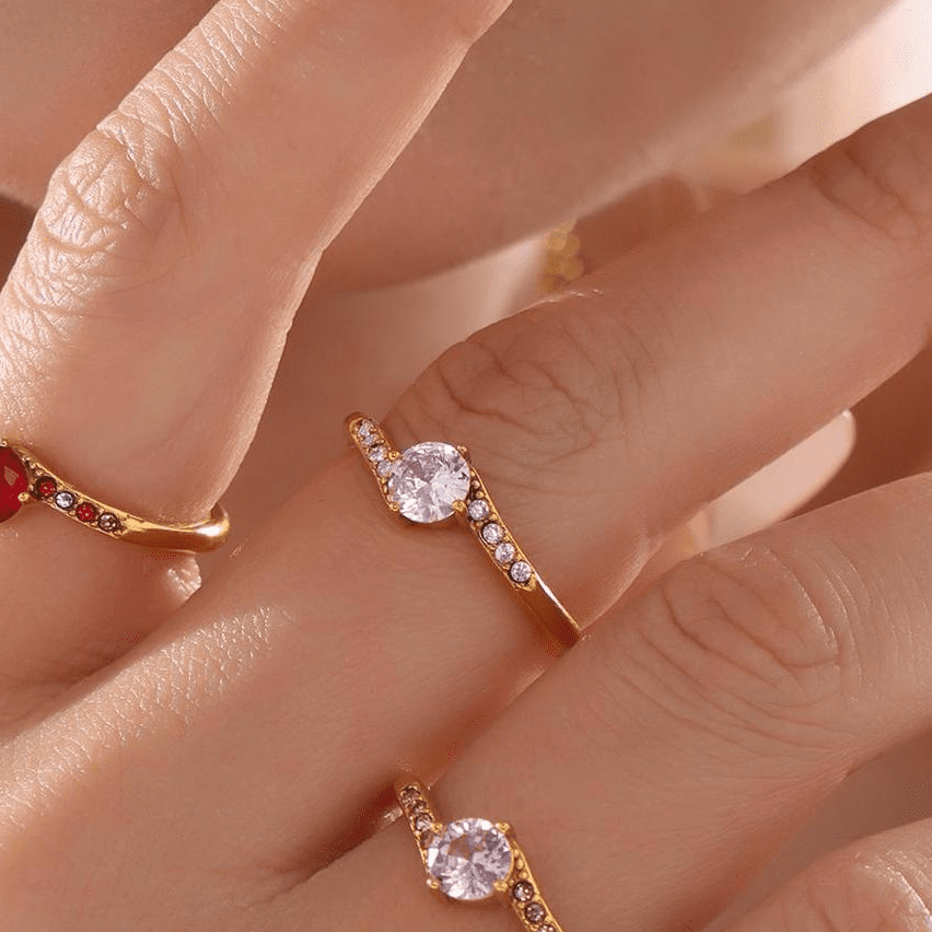 טבעת קלאסית ציפוי זהב 18K 25515