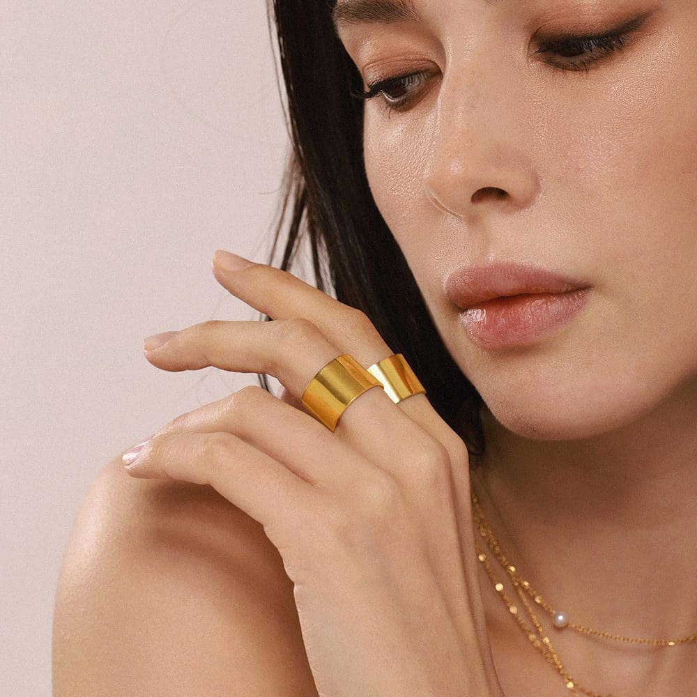 טבעת חלקה ציפוי זהב 18K 25522